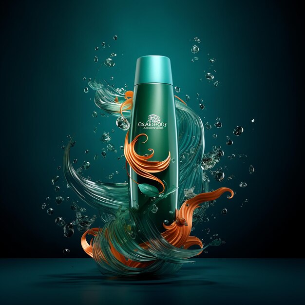 3d renderizado frasco de shampoo produto acessório de banheiro