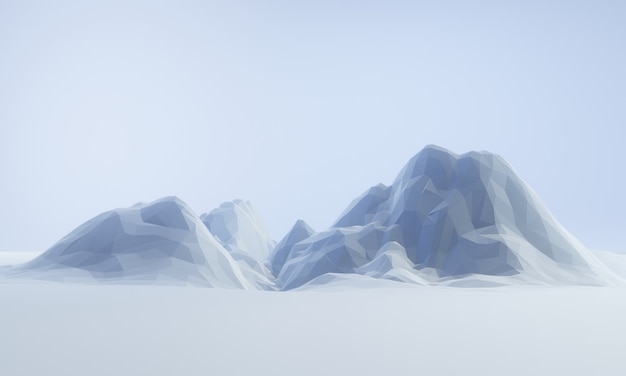 3D renderizado low poly iceberg.