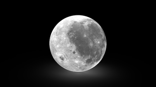 3d renderizado, luna brillando sobre un fondo negro, fenómenos naturales espaciales, fondo espacial