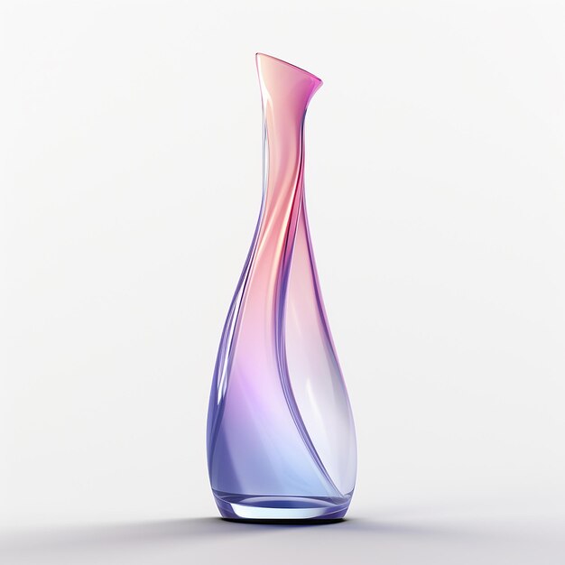 3D renderizado Um frasco de loção de vidro em um fundo branco no estilo de cor dinâmica