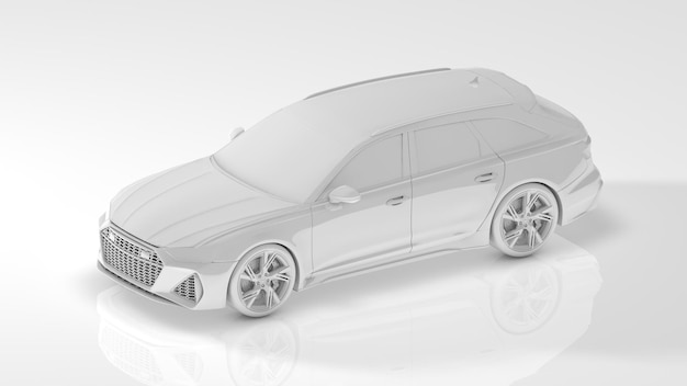 3d renderizar carro branco