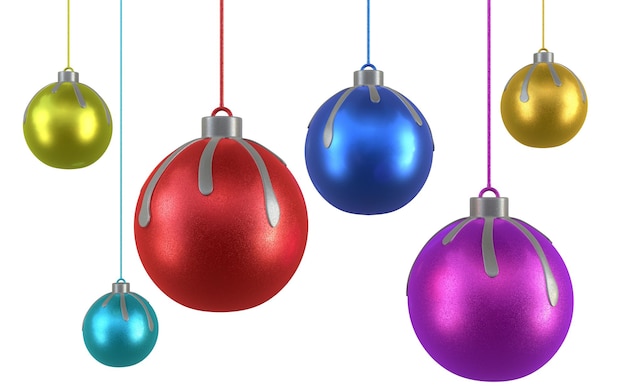3d renderizar decoraciones con forma de bola de Navidad (aislado en blanco y camino de recorte)