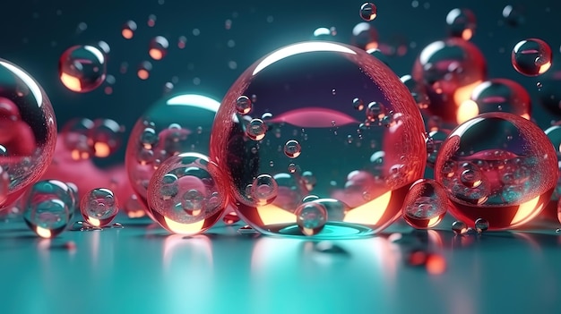 3d renderizar fondo abstracto con burbujas de aire