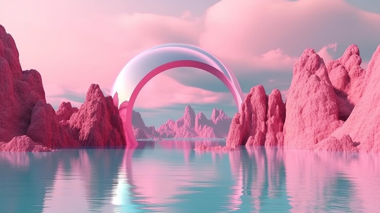 3d renderizar fondo panorámico abstracto Generativo Ai