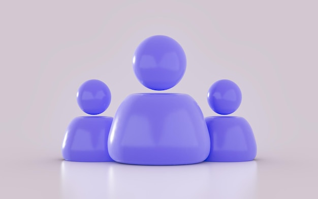 3d renderizar liderazgo Montón de personas usuario red social fondo icónico