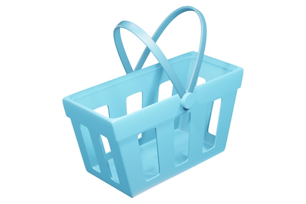 3d renderizar o ícone do saco de compras na ilustração de estilo simples