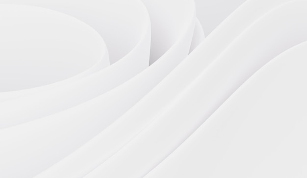 Foto 3d renderizar ondas blancas. formas curvas. arquitectura blanca. diseño minimalista moderno