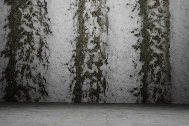 3d renderizar textura de pared y fondo con piso de ladrillo