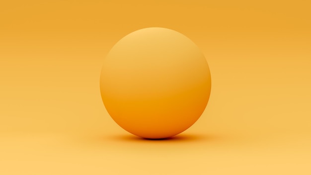 3D-Renderkugel isoliert auf orangefarbenem Hintergrund