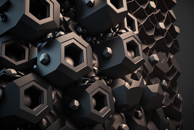 3D rendern abstrakten geometrischen Hintergrund schwarze kreative Formen