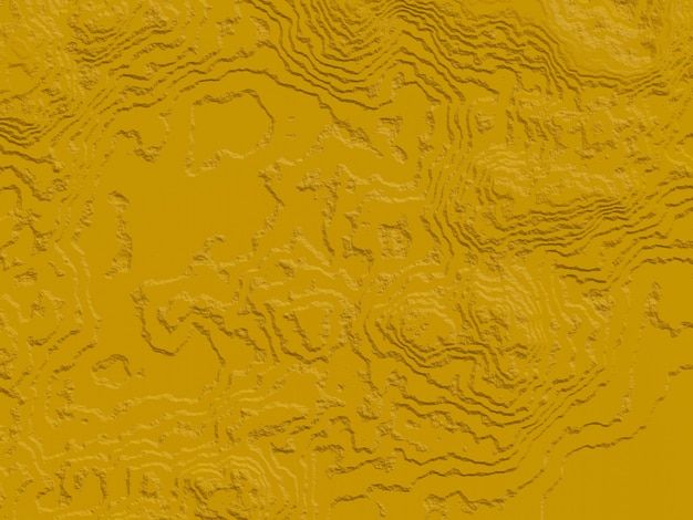 3d rendeu o contorno topográfico amarelo abstrato.