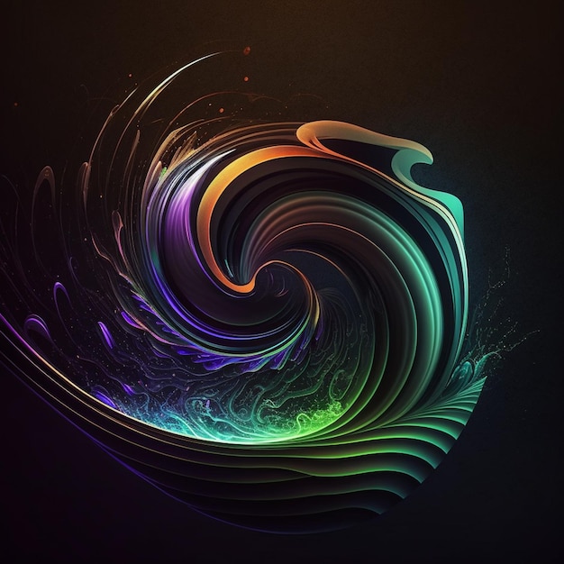 3D representa una onda fluida abstracta en movimientos