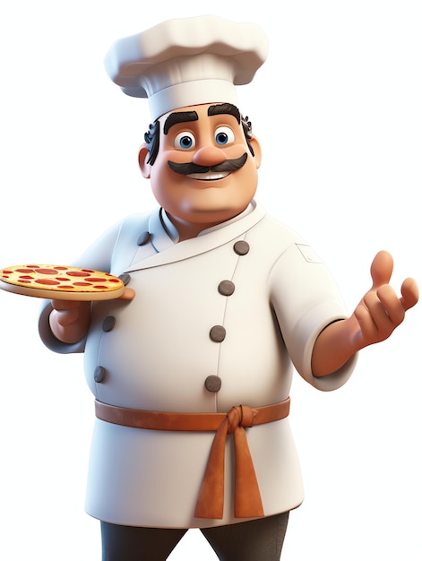 3d retratos de personajes de pixar cheff