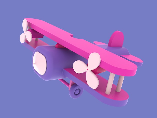 3D Retro rosa Flugzeugspielzeug 3D-Illustration