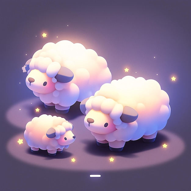 3d rindió la ilustración de una linda oveja