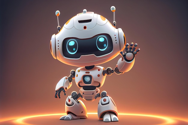 3D-Roboter Nahaufnahme Cartoon Generative KI