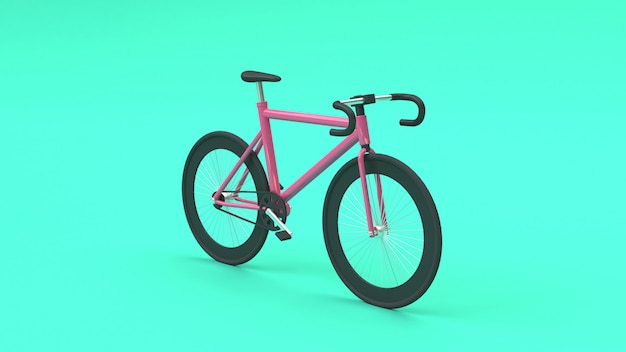 3d rosa bicicleta 3D rendering cartoon estilo verde