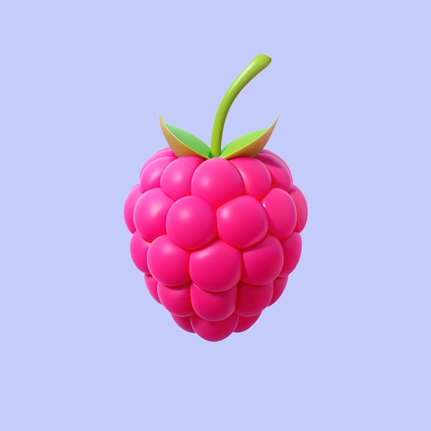 3D-rosa Himbeer-Symbol
