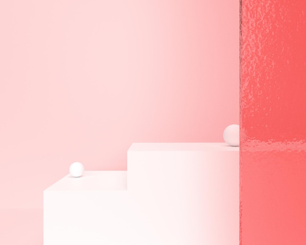 3D-rosa Hintergrund mit Produktpodiums