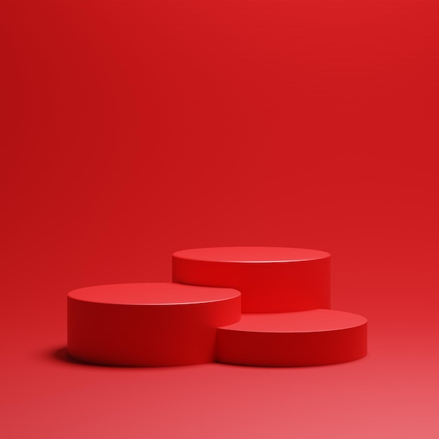 3D rote Podeste für Produkte