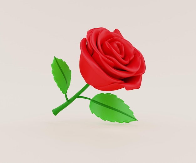 3D rote Rose gerendert