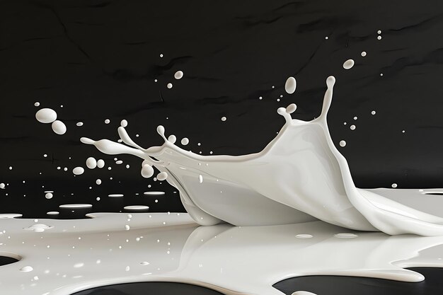 3d salpicaduras de leche realistas