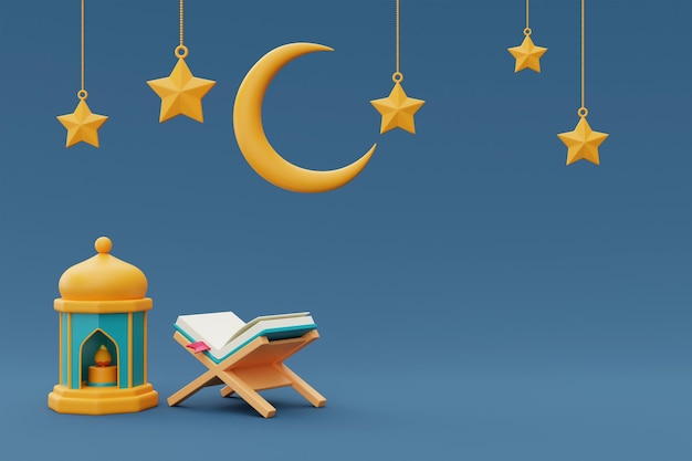 3d saudações do ramadãferiado islâmico Raya Hari Eid al Adha renderização em 3dxA