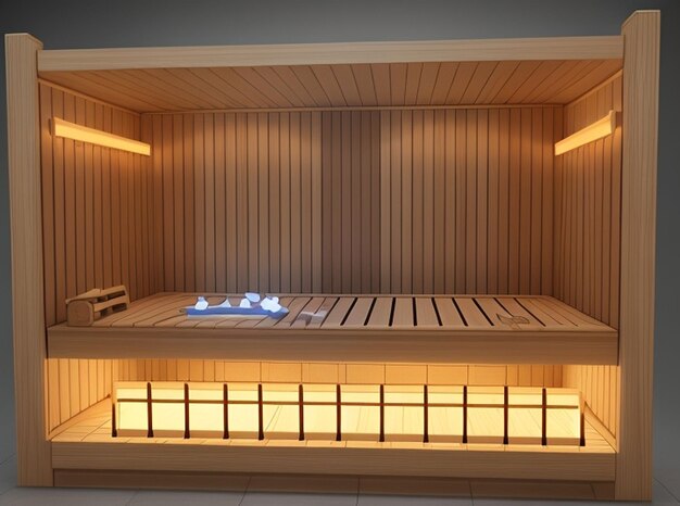 3D-Sauna-Bild isoliert auf weißem Hintergrund