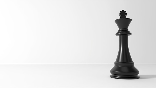 3D Scene Chess schwarz KING Schach auf weißer Szene