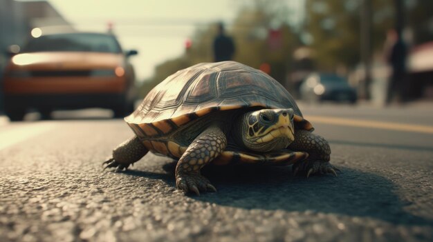 3D-Schildkröten-Illustration im klaren Meer