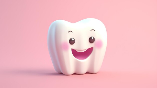 3D-Schöne kleine Zähne Zahnschutzkonzept Werbung