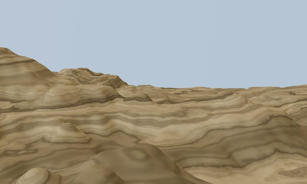 3D Sedimentberg Sandsteinhügel