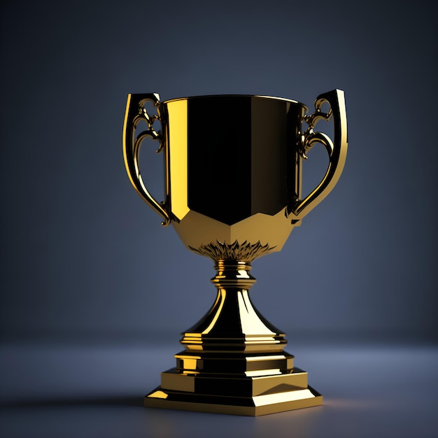 3D Shiny Gold Winner Trophy Award