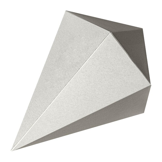 3D-Silber-Asymmetrisch-Hexagon-Bipyramid-Papierhandwerk-Designelement