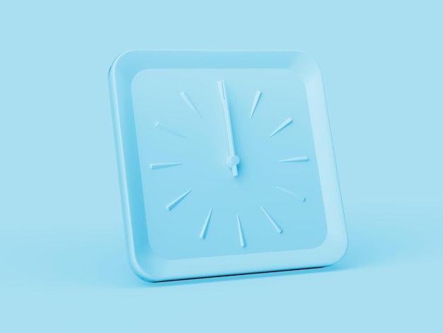 3d simples azul suave quadrado relógio de parede 12 O relógio 12 O relógio fundo azul suave