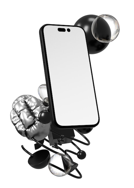 3D-Smartphone-Bildschirm png-Aufkleber digitales Gerät transparenter Hintergrund
