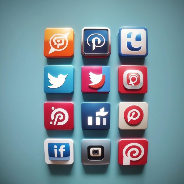 3D-Social-Media-Symbole