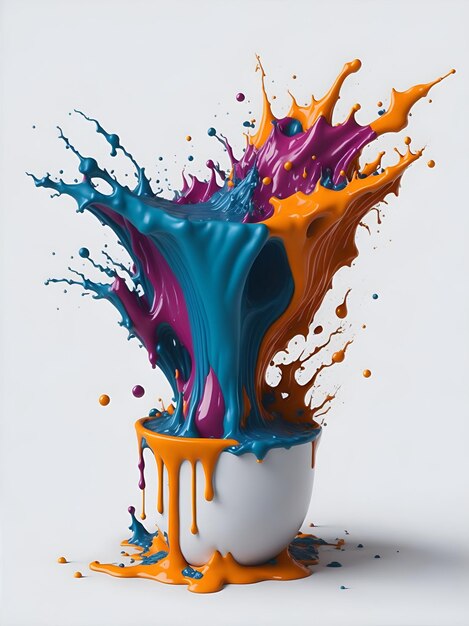 3d Splash art con forma de taza