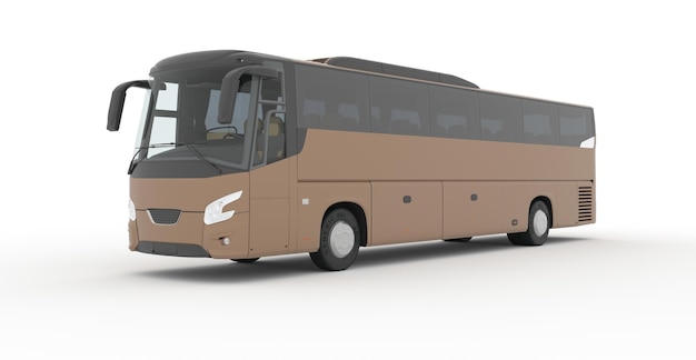 3D-Stadtbus mit leerer Oberfläche für Ihr kreatives Design, Coach Bus Mock-Up 3D-Illustration