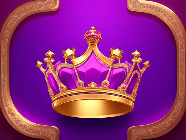 3D-Stil Crown Royal App-Symbol isoliert auf buntem Hintergrund, ai generiert