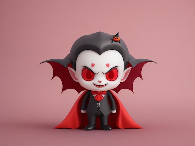 Foto 3d süßes maskottchen zeichentrickfigur dracule vampir