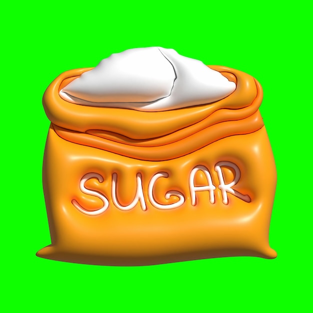 3D Sugar Basket Asset con un fondo de pantalla verde