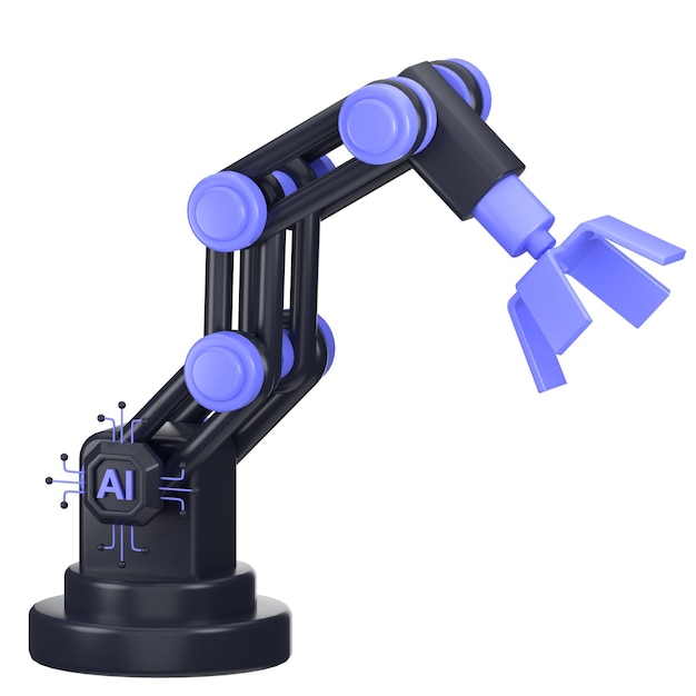 3D-Symbol AI-Roboterhintergrund weiß rendern