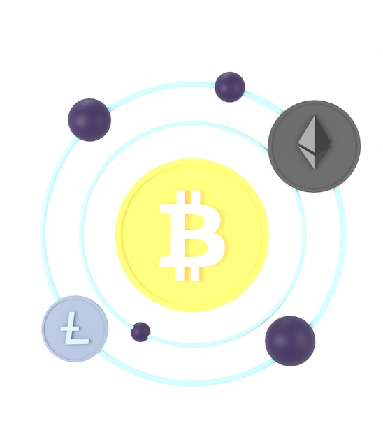 3D-Symbol Bitcoin-Kryptowährung