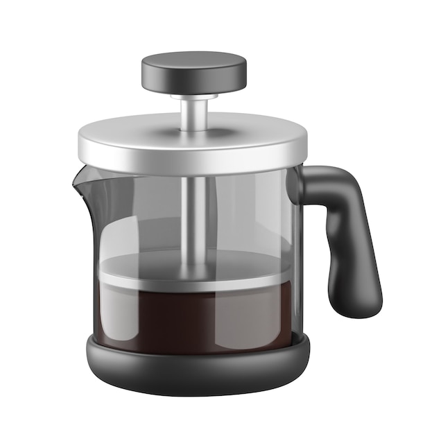 3D-Symbol der französischen Kaffeemaschine