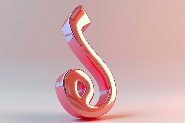 3D-Symbol einer trendigen Musiknote