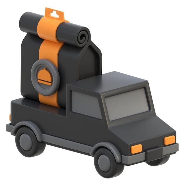 3D-Symbol Lebensmittellieferwagen 3D-Illustration 3D-Element 3D-Rendering Grafische Elemente Designelement