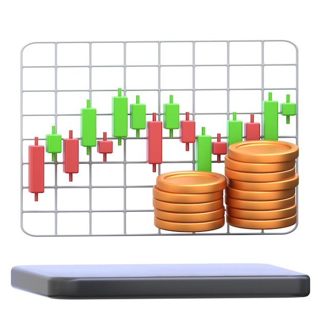 3D-Symbol Penny Stock 3D-Illustration 3D-Element 3D-Rendering Grafische Elemente Design-Element
