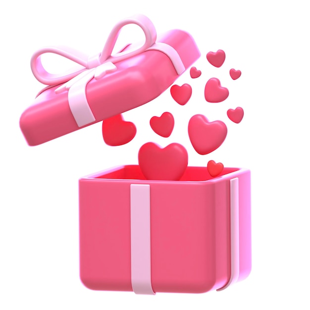 3d-Symbol Valentinstag Geschenk 3d-Illustration 3d-Element 3d-Rendering Grafische Elemente Designelement