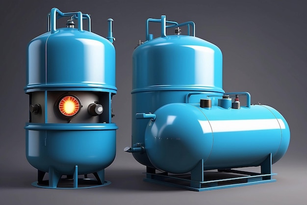 Foto 3d tanque de gas natural vectorial utilizado para cocinar y varias industrias concepto de consumo y economía de energía eps 10 vector